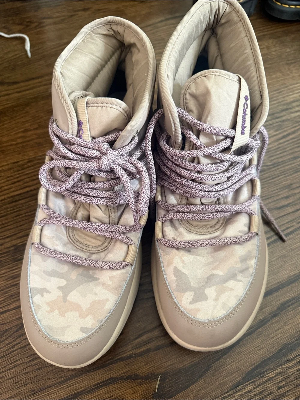 Columbia Women's Taupe & Light Pink Camo Winter Boots